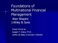 Foundations of Multinational Financial Management Alan Shapiro J.Wiley PowerPoint PPT Presentation