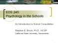 EDS 245: Psychology in the Schools PowerPoint PPT Presentation