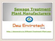 Sewage Treatment Plant Manufacturers