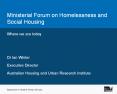Ministerial Forum on Homelessness and Social Housing PowerPoint PPT Presentation
