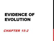 EVIDENCE OF EVOLUTION