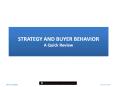 STRATEGY AND BUYER BEHAVIOR A Quick Review PowerPoint PPT Presentation
