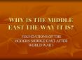 WHY IS THE MIDDLE EAST THE WAY IT IS? PowerPoint PPT Presentation