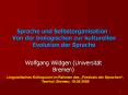 Sprache und Selbstorganisation : Von der biologischen zur kulturellen Evolution der Sprache PowerPoint PPT Presentation