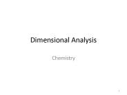 Dimensional Analysis