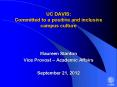 UC DAVIS: Committed to a positive and inclusive campus culture PowerPoint PPT Presentation