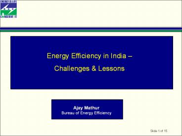 Energy Efficiency in India 