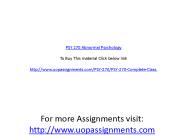 PSY 270 Abnormal Psychology