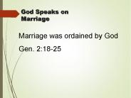 God Speaks on Marriage