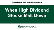 When High Dividend Stocks Melt Down