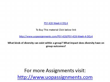 PSY 428 Week 4 DQ 4