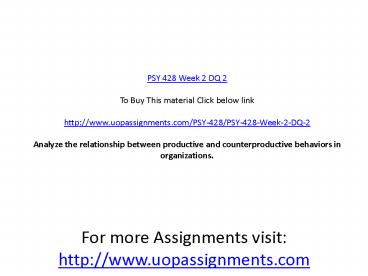 PSY 428 Week 2 DQ 2