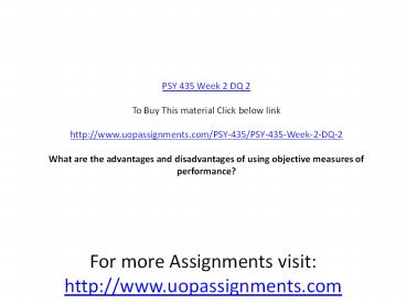 PSY 435 Week 2 DQ 2