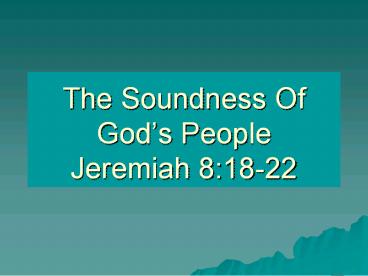 The Soundness Of God