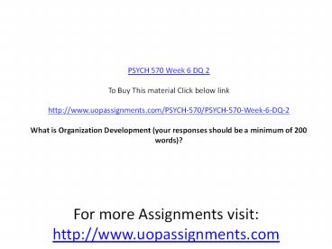 PSYCH 570 Week 6 DQ 2