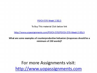 PSYCH 570 Week 2 DQ 3