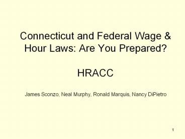 Connecticut and Federal Wage