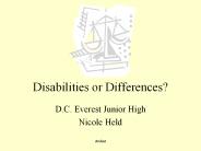 Disabilities or Differences?