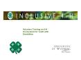 Volunteer Training on 4-H PowerPoint PPT Presentation