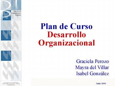 Plan de Curso Desarrollo Organizacional