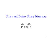 Unary and Binary Phase Diagrams