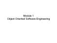 Module 1 Object-Oriented Software Engineering PowerPoint PPT Presentation