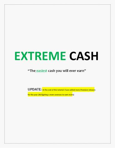 EXTREME CASH - How To Earn $1000 Per Day
