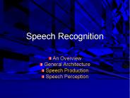 Speech Recognition