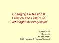 Changing Professional Practice and Culture to  Get it right for every child PowerPoint PPT Presentation
