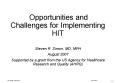 Opportunities and Challenges for Implementing HIT PowerPoint PPT Presentation