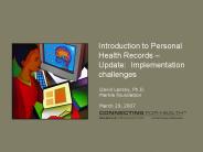 Introduction to Personal Health Records 