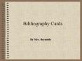 Bibliography Cards PowerPoint PPT Presentation