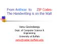From Anthrax to   ZIP Codes- The Handwriting is on the Wall PowerPoint PPT Presentation