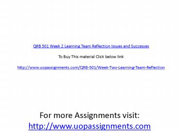 QRB 501 Week 2 Learning Team Reflection Issues and Successes