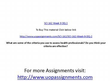 SCI 162 Week 9 DQ 2