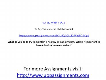SCI 162 Week 7 DQ 1