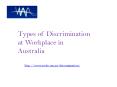 Different Types of Discrimination at Workplace in Australia PowerPoint PPT Presentation