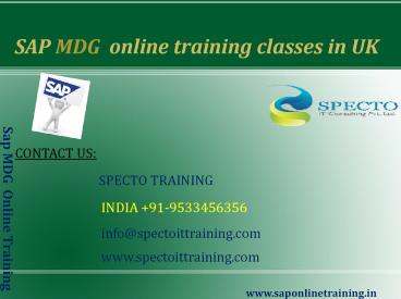 sap mdg online training classes in uk