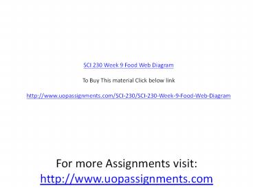 SCI 230 Week 9 Food Web Diagram