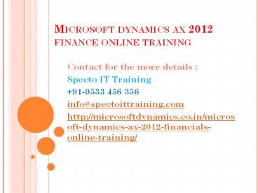Microsoft dynamics ax finance online training