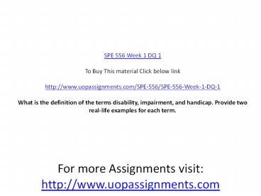 SPE 556 Week 1 DQ 1