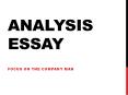 Analysis Essay PowerPoint PPT Presentation