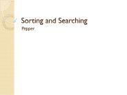 Sorting and Searching