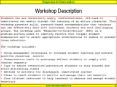 Workshop Description PowerPoint PPT Presentation