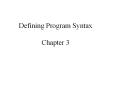 Defining Program Syntax Chapter 3 PowerPoint PPT Presentation
