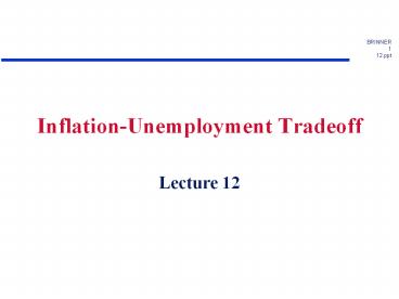 Inflation-Unemployment Tradeoff