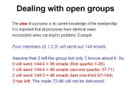 Dealing with open groups