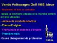 Vends Volkswagen Golf 1985, bleue PowerPoint PPT Presentation