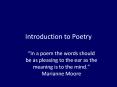 Introduction to Poetry PowerPoint PPT Presentation