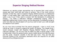 Superior Singing Method Book Review